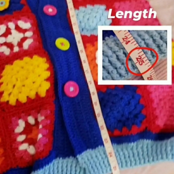 Granny Square Crochet Jacket- Handmade - Picture 7 of 11